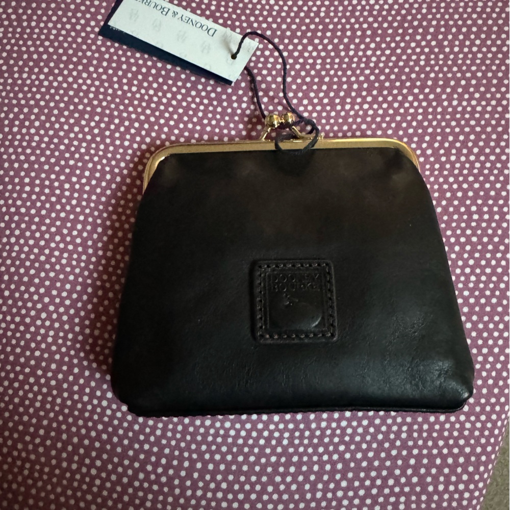 Dooney & Bourke Black Florentine Leather Coin Purse NWT
